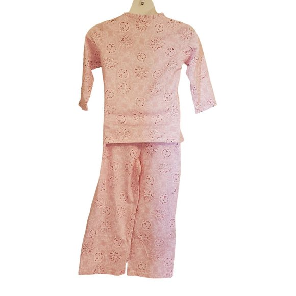 Intimate Essentials S 2 Pc Pajama Sets Pink Floral Blue Butterflies Summer PJs - Picture 5 of 7